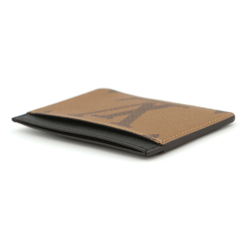 Louis Vuitton Porte Monogram LV Wallet Cartes Reverse Up WALLET Side Brown